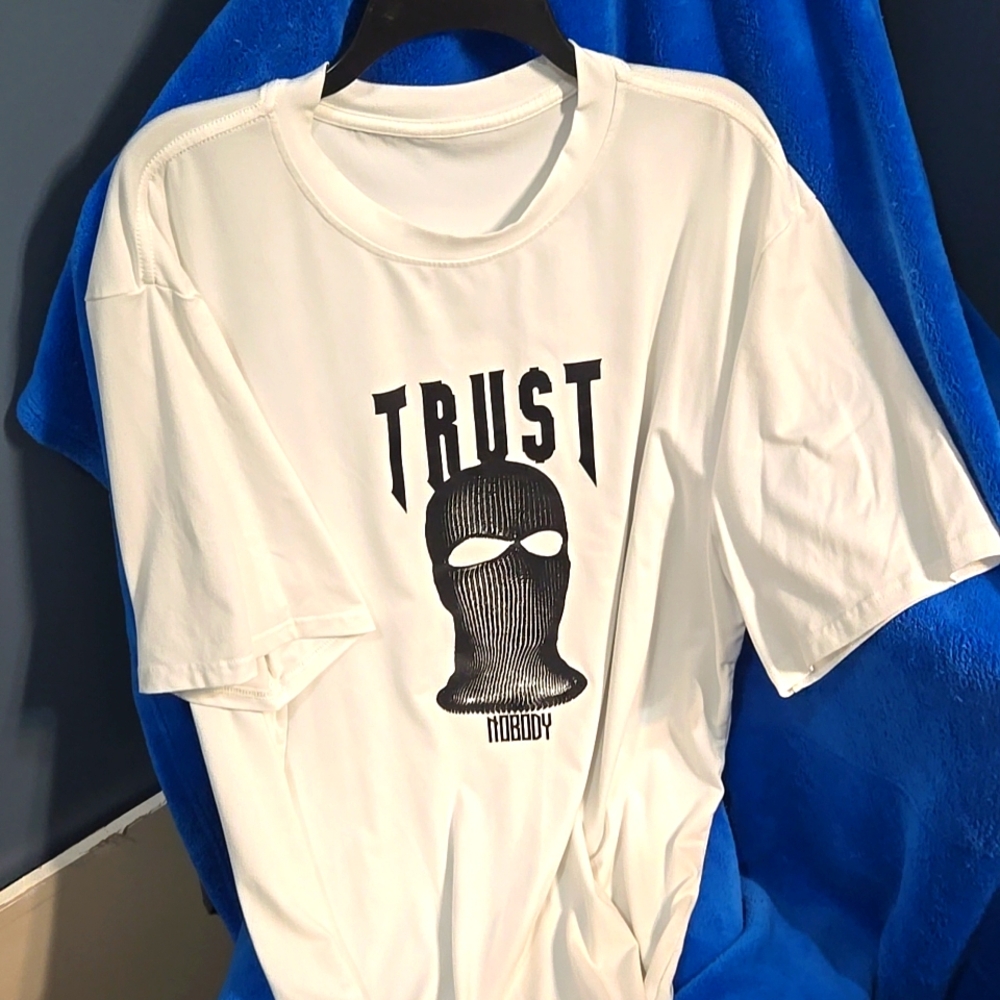 White T-shirt trust nobody logo